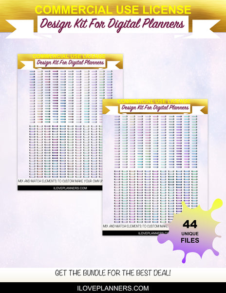 Crystal Low Poly Digital Planners, Cover Kit, Spirals, Coils, Customize Your Digital Planners, Commercial Use OK, Digital Planners, Digital Journals, Compatible for PC, Mac, CANVA. #204