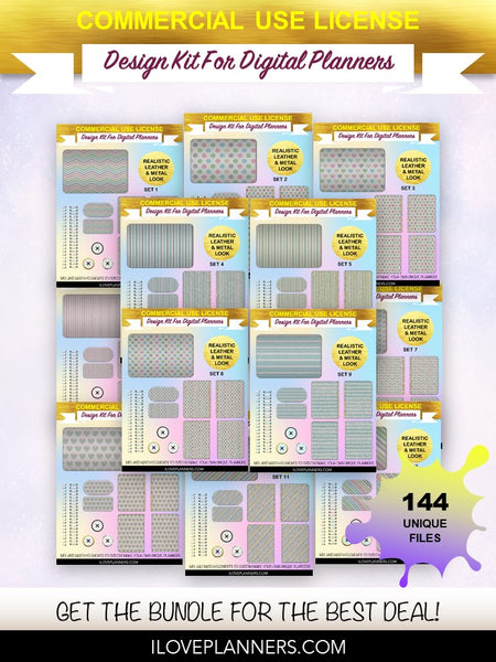 Sweet Pastels Cover Kit for Digital Planners, Spirals, Coils, Customize Your Digital Planners, Commercial Use OK, Digital Planners, Digital Journals, Compatible for PC, Mac, Canva. #21