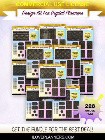 Black and Gold Circus for Digital Planners, Cover Kit, Spirals, Coils, Customize Your Digital Planners, Commercial Use OK, Digital Planners, Digital Journals, Compatible for PC, Mac, CANVA. #209