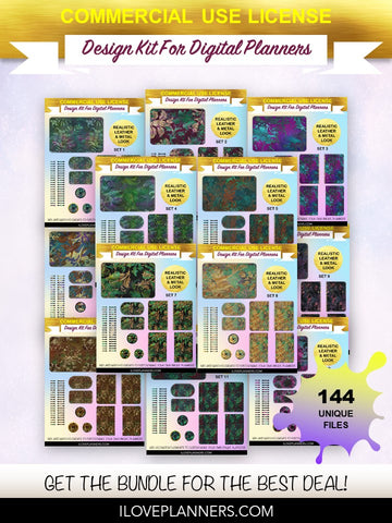 Jungle Floral Digital Planners, Spirals, Coils, Customize Your Digital Planners, Commercial Use OK, Digital Planners, Digital Journals, Compatible for PC, Mac, CANVA. #27