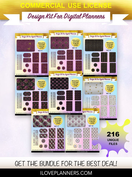 Lovely Bee Digital Planners, Spirals, Coils, Customize Your Digital Planners, Commercial Use OK, Digital Planners, Digital Journals, Compatible for PC, Mac, CANVA. #45
