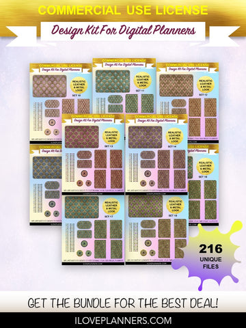 Blue Bee Digital Planners, Cover Kit, Spirals, Coils, Customize Your Digital Planners, Commercial Use OK, Digital Planners, Digital Journals, Compatible for PC, Mac, CANVA. #90