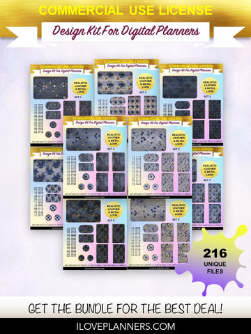 Blue Bee Digital Planners, Cover Kit, Spirals, Coils, Customize Your Digital Planners, Commercial Use OK, Digital Planners, Digital Journals, Compatible for PC, Mac, CANVA. #90