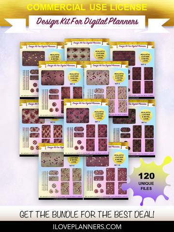 Burgundy Bee Digital Pattern for Digital Planners, Spirals, Coils, Customize Your Digital Planners, Commercial Use OK, Digital Planners, Digital Journals, Compatible for PC, Mac, CANVA