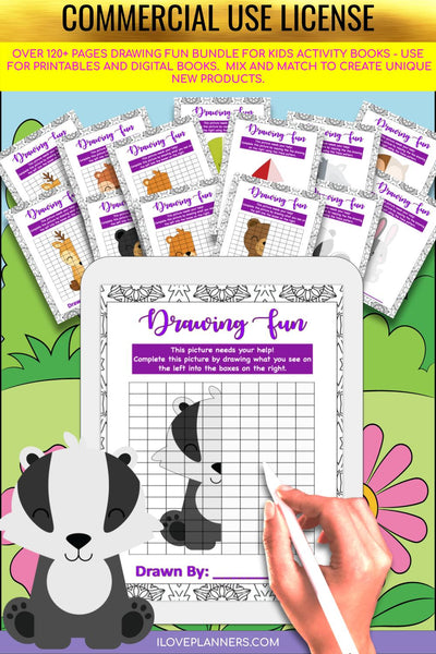 Drawing Fun Kit Bundle/ Printable Activity Books/ Kids Activity Book/ For Digital Planners - Commercial Use Ok. No.1