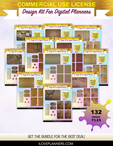 Red Steampunk Scrapbook Cover Kit for Digital Planners, Spirals, Coils, Customize Your Digital Planners, Commercial Use OK, Digital Planners, Digital Journals, Compatible for PC, Mac, Canva. #116