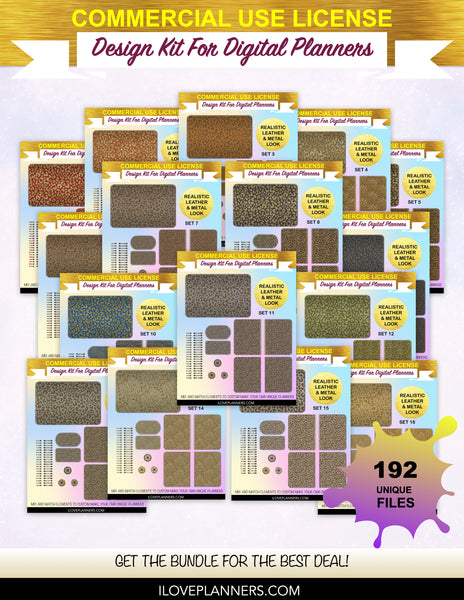 Gold & Glitter Cheetah Cover Kit for Digital Planners, Spirals, Coils, Customize Your Digital Planners, Commercial Use OK, Digital Planners, Digital Journals, Compatible for PC, Mac, Canva. #125