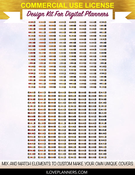 Gold & Glitter Cheetah Cover Kit for Digital Planners, Spirals, Coils, Customize Your Digital Planners, Commercial Use OK, Digital Planners, Digital Journals, Compatible for PC, Mac, Canva. #125