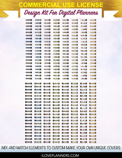 Gold & Glitter Cheetah Cover Kit for Digital Planners, Spirals, Coils, Customize Your Digital Planners, Commercial Use OK, Digital Planners, Digital Journals, Compatible for PC, Mac, Canva. #125