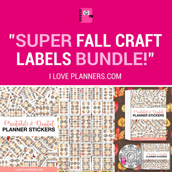 Fall Digital Printable Labels, Collage Sheets, Crafts, Pantry Labels, Kitchen Labels, Scrapbooking Labels Planner and Journal, Digital Journal, Digital Planner Stickers