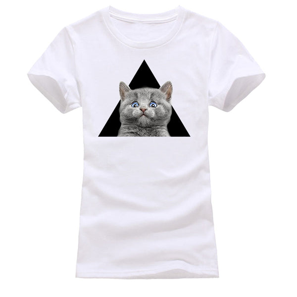 Fun Cat Printed Casual T-Shirt Top - STUDIO 11 COUTURE