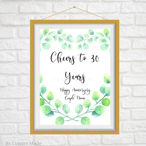 30th Anniversary Party Decorations - Anniversary Sign - Custom Anniversary Welcome  Sign -  Cheers to 30 Years Sign