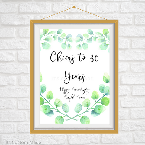 30th Anniversary Party Decorations - Anniversary Sign - Custom Anniversary Welcome  Sign -  Cheers to 30 Years Sign