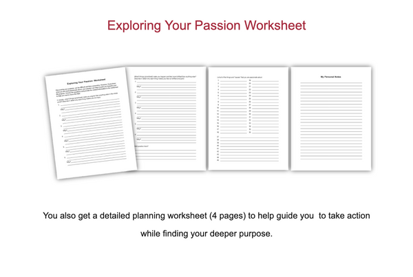 COURSE: Find Your Purpose- Unleash Your Passion 4 Week Ecourse. Comes with digital planner and journal