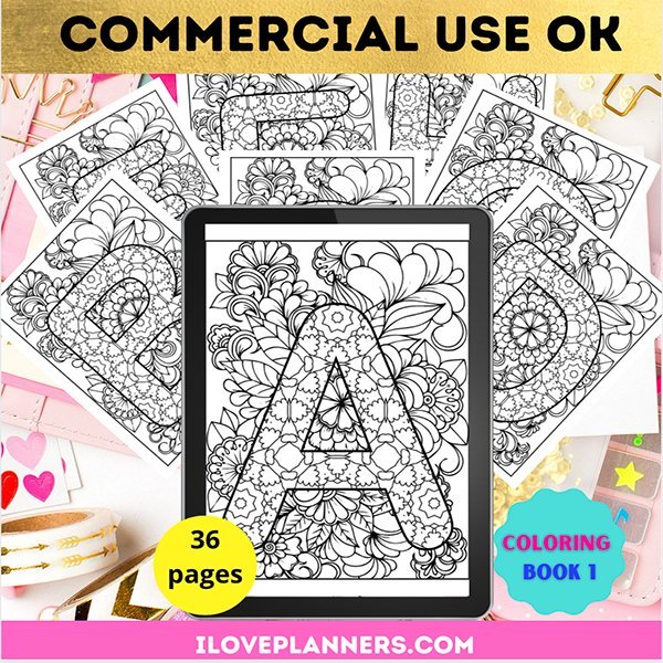 Alphabet and Numbers - Coloring Book / Printable Activity Books/ Kids Activity Book. No.1
