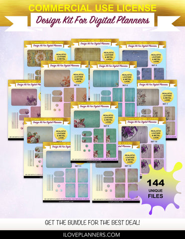 Floral Textured Scrapbook Cover Kit for Digital Planners, Spirals, Coils, Customize Your Digital Planners, Commercial Use OK, Digital Planners, Digital Journals, Compatible for PC, Mac, CANVA. #134