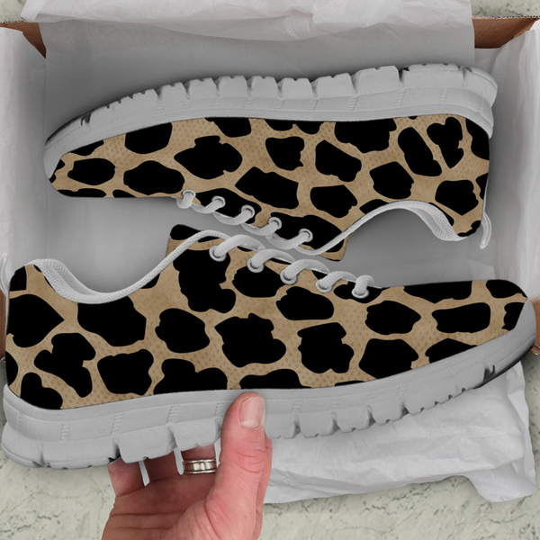 White Leopard Skin Womens Athletic Sneakers - STUDIO 11 COUTURE