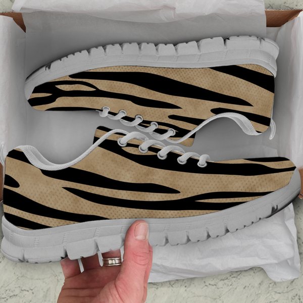 White Tiger Skin Kids Sneakers - STUDIO 11 COUTURE
