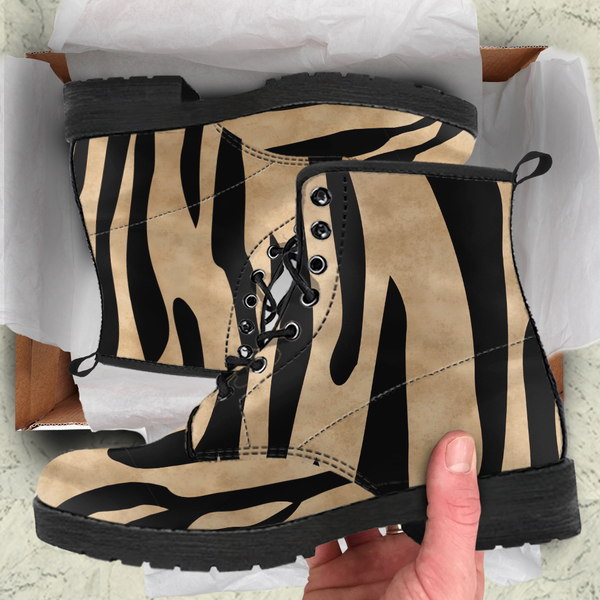 White Tiger Skin Womens Leather Boots - STUDIO 11 COUTURE