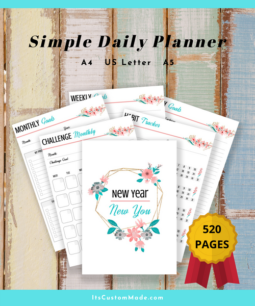 PLANNER New Year New You Yearly, Monthly, Weekly Goals and Multifunctional Journal