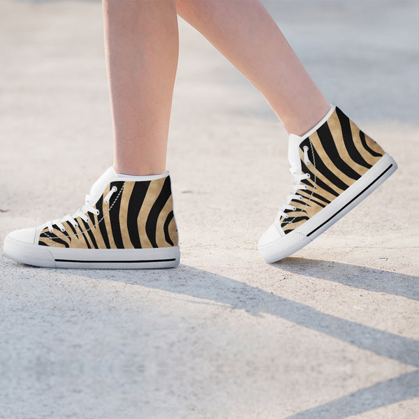 Zebra Skin Womens High Top Shoes - STUDIO 11 COUTURE
