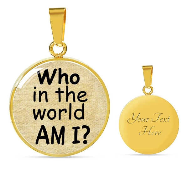 ALICE IN WONDERLAND QUOTE 5 Custom Design Silver or Gold Plated Necklace, Circle Round Pendant, Pendant Necklace, Gift for Her, Gift For Mom