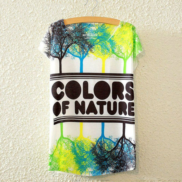 KaiTingu 2016 Brand New Fashion Harajuku Animal Cat Print Shirt O-Neck Short Sleeve Women Tops