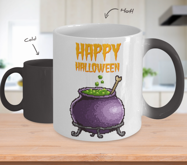 Color Changing Mug Retro 80s 90s Nostalgic Happy Halloween