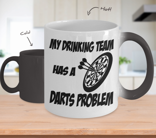 Color Changing Mug Drinking Theme My Drinking Team Has A Darts Problem