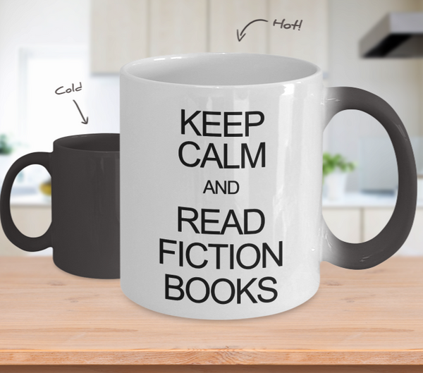 Color Changing Mug Reader Theme Keep Calm And Read Fiction Books