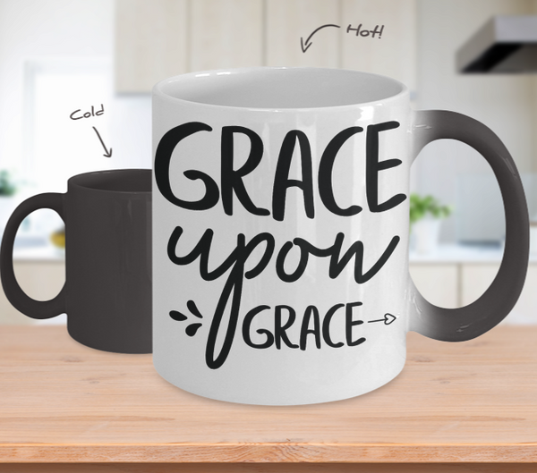 Color Changing Mug Funny Mug Inspirational Quotes Novelty Gifts Grace Upon Grace