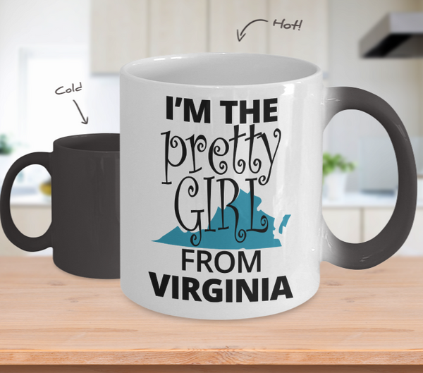 Color Changing Mug Love Where You Live Theme I'm The Pretty Girl From Virginia