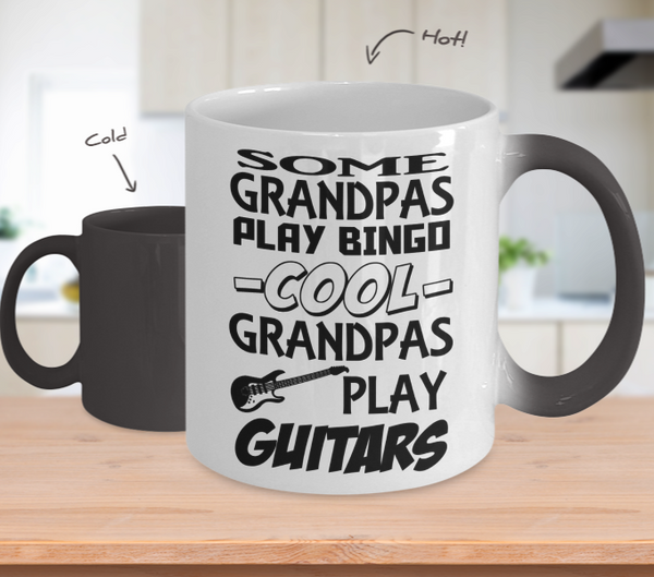 Color Changing Mug Family Theme Some Grandpa Play Bingo Cool Grapa Play Guitars
