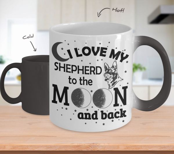 Color Changing Mug Dog Theme I Love My Shepperd To The Moon And Back