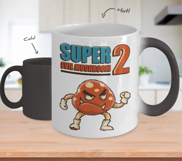 Color Changing Mug Retro 80s 90s Nostalgic Super Evil Mushroom