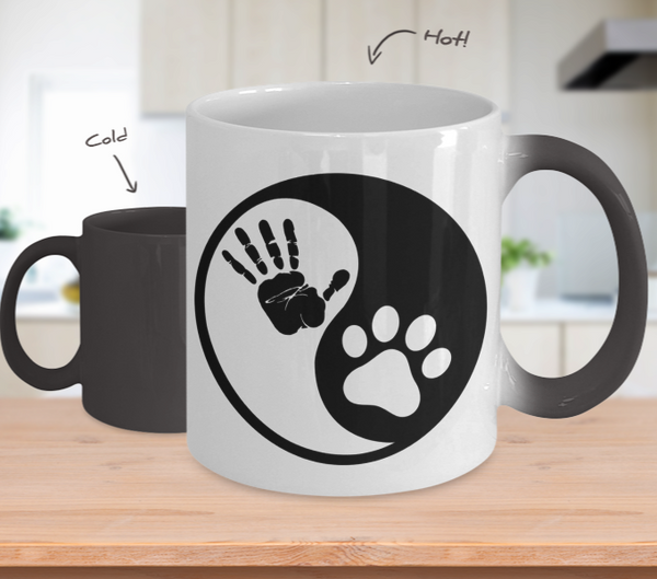Color Changing Mug Dog Theme Yin Yang