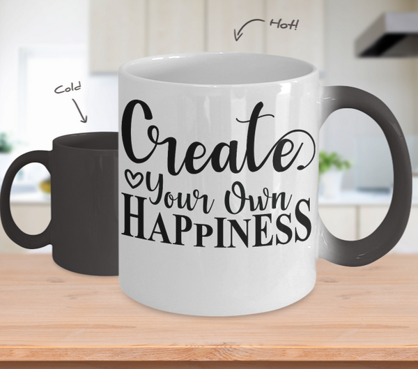 Color Changing Mug Funny Mug Inspirational Quotes Novelty Gifts Create Your On Happiness