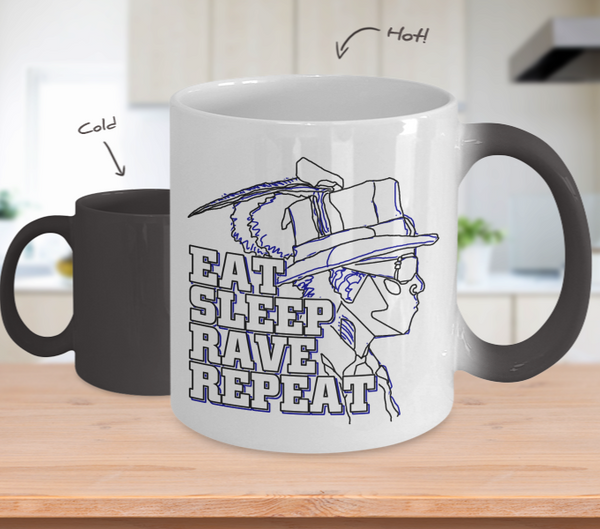 Color Changing Mug Random Theme Eat Sleep Rave Repeat