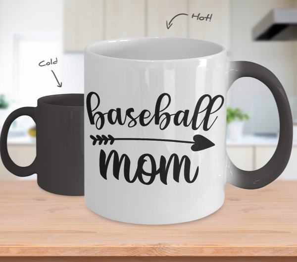 Color Changing Mug Funny Mug Inspirational Quotes Novelty Gifts Baseball Mom