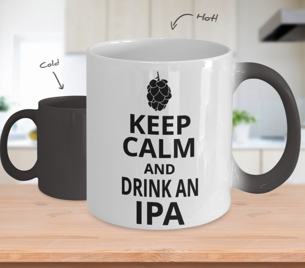 Color Changing Mug Drinking Theme Keep Calm And Drink An IPA