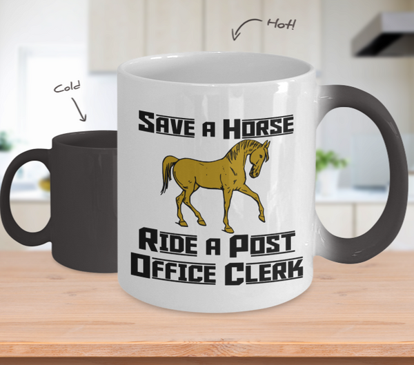 Color Changing Mug Horse Theme Save A Horse Ride A Post Office Clerk