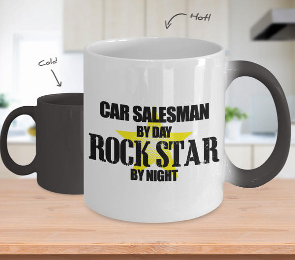 Color Changing Mug Music Theme Car Sales Man By Day Rock Star By Night