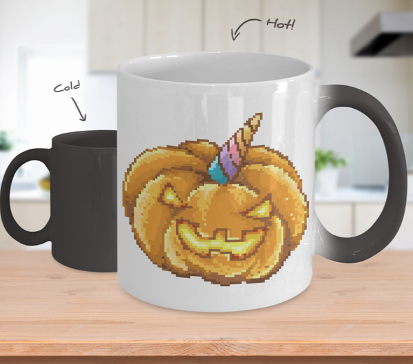 Color Changing Mug Retro 80s 90s Nostalgic Jack O Unicorn