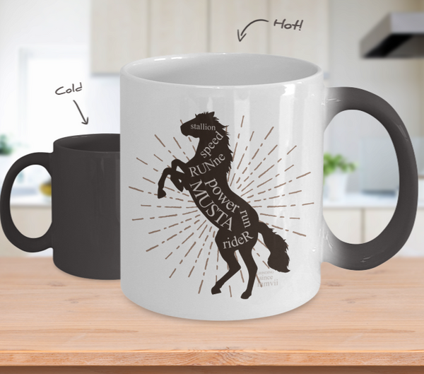 Color Changing Mug Animals Stallion, Speed, Power, Run, Rider