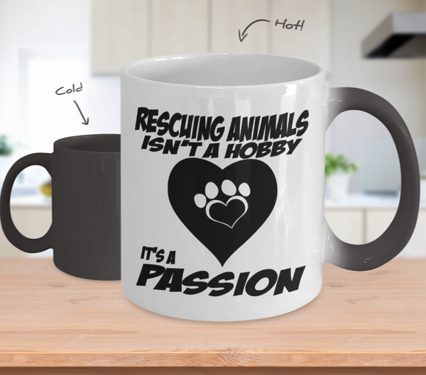 Color Changing Mug Dog Theme Rescuing Animals Isn't A Hobby