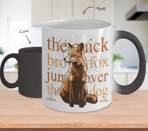 Color Changing Mug Animals The Quick Brown Fox Jump Over A Dog