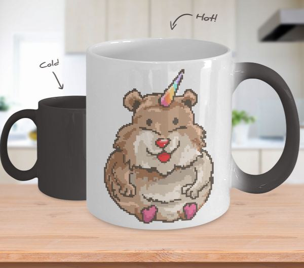 Color Changing Mug Retro 80s 90s Nostalgic Hamster Unicorn