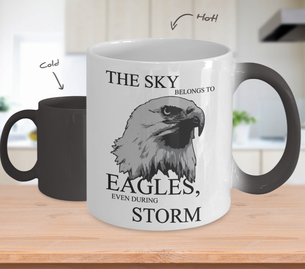 Color Changing Mug Animals The Sky Belongs To Eagles Even During Storm