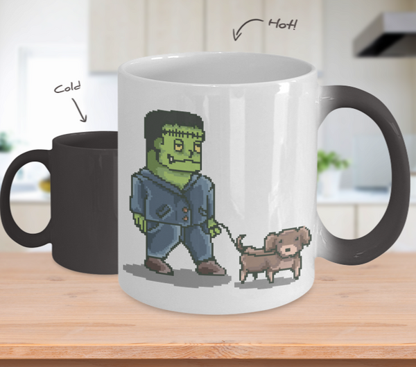 Color Changing Mug Retro 80s 90s Nostalgic Franken Dog