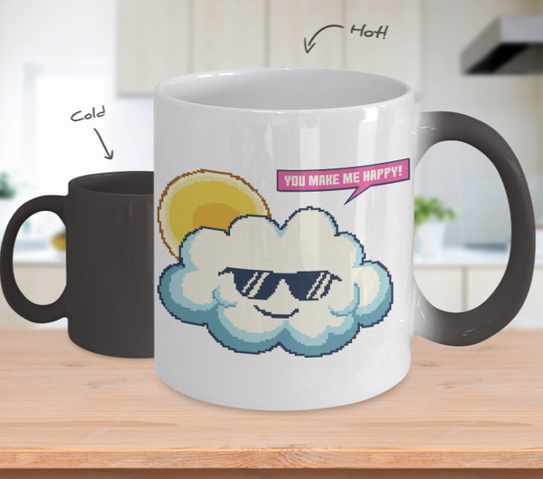 Color Changing Mug Retro 80s 90s Nostalgic Summer Happy Cloud
